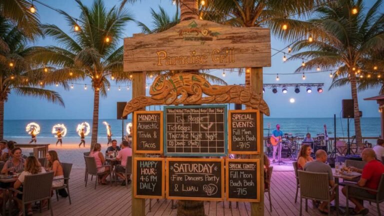 paradise grill entertainment schedule