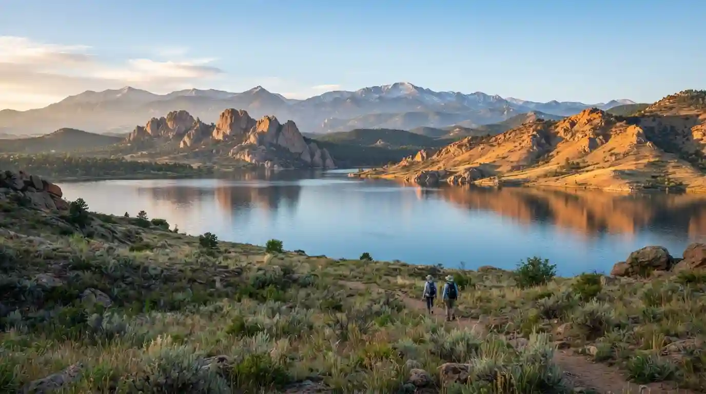 Horsetooth Reservoir and Rocky Mountain foothills near Fort Collins, Colorado